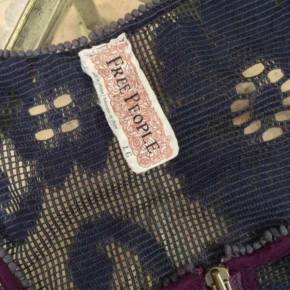 Free People Navy Blue Boho Cover- Up, Size L - Picture 4 of 8